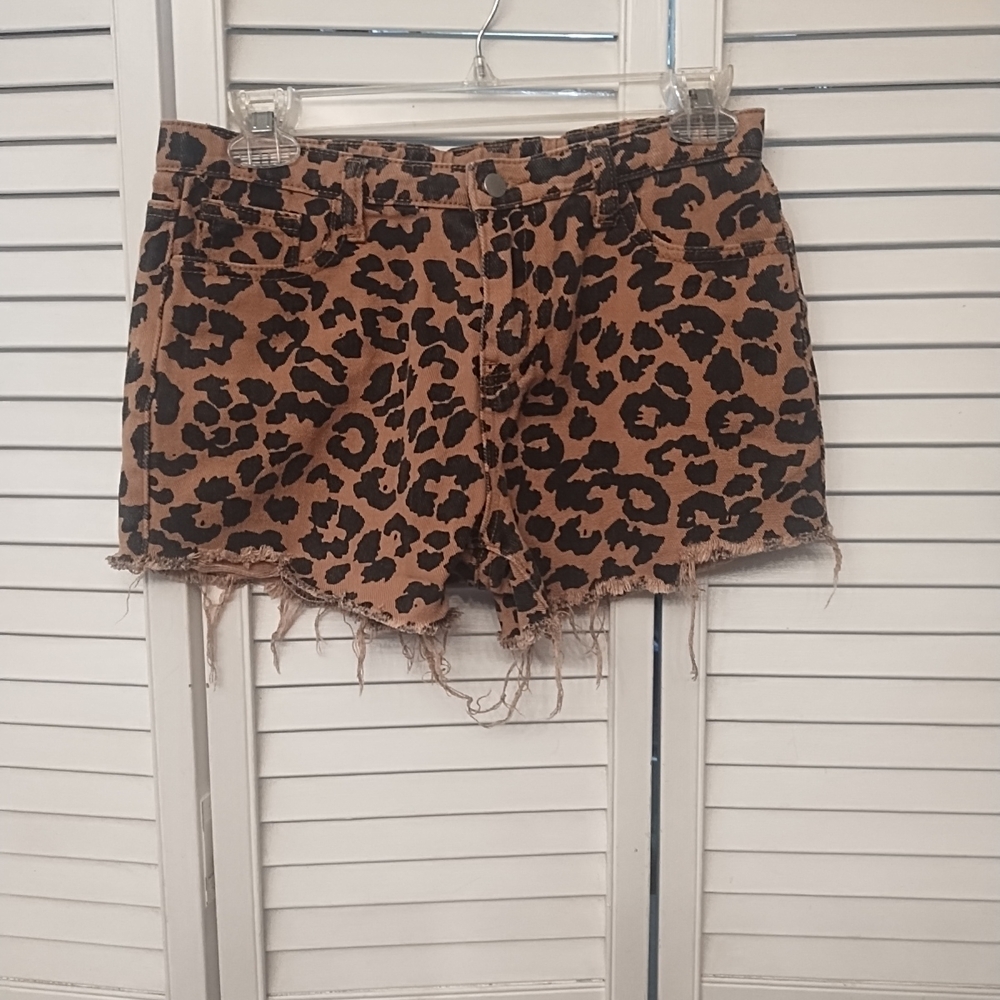 Hayden Girls Brown Leopard Print Shorts